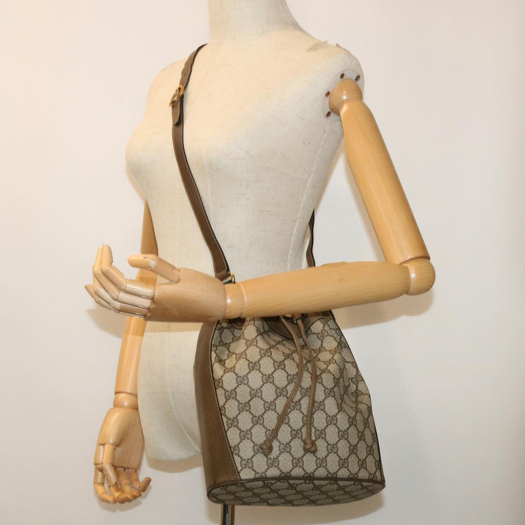 GUCCI GG Canvas Web Sherry Line Shoulder Bag Beige Green 41.02.034 yk8237