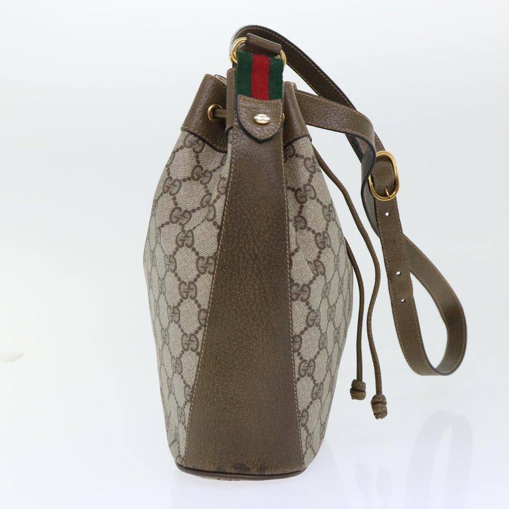 GUCCI GG Canvas Web Sherry Line Shoulder Bag Beige Green 41.02.034 yk8237