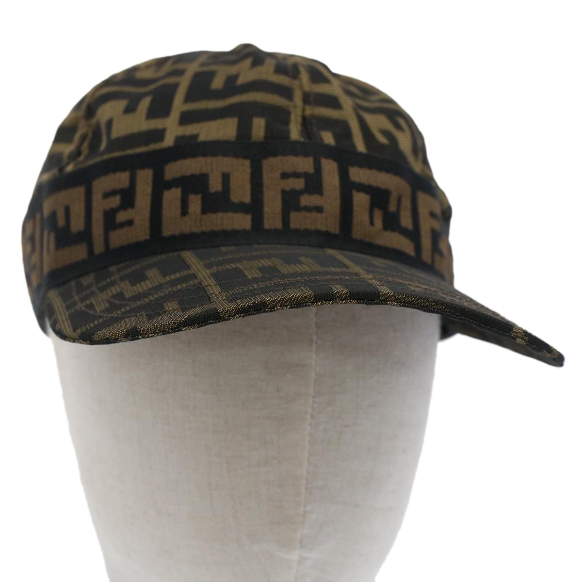 FENDI Zucca Canvas Cap M Black Brown yk8280