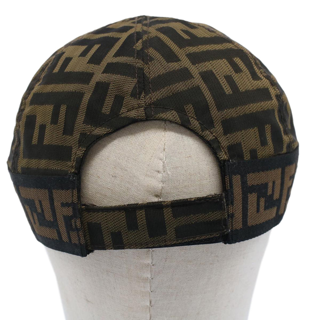 FENDI Zucca Canvas Cap M Black Brown yk8280