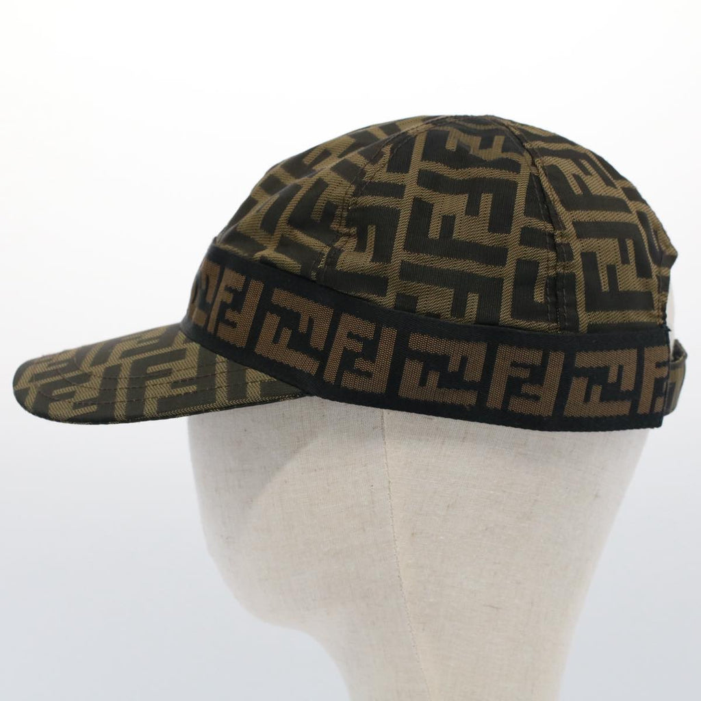 FENDI Zucca Canvas Cap M Black Brown yk8280