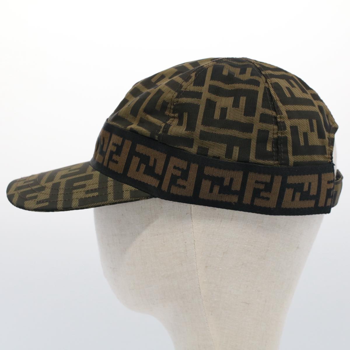 FENDI Zucca Canvas Cap M Black Brown yk8280