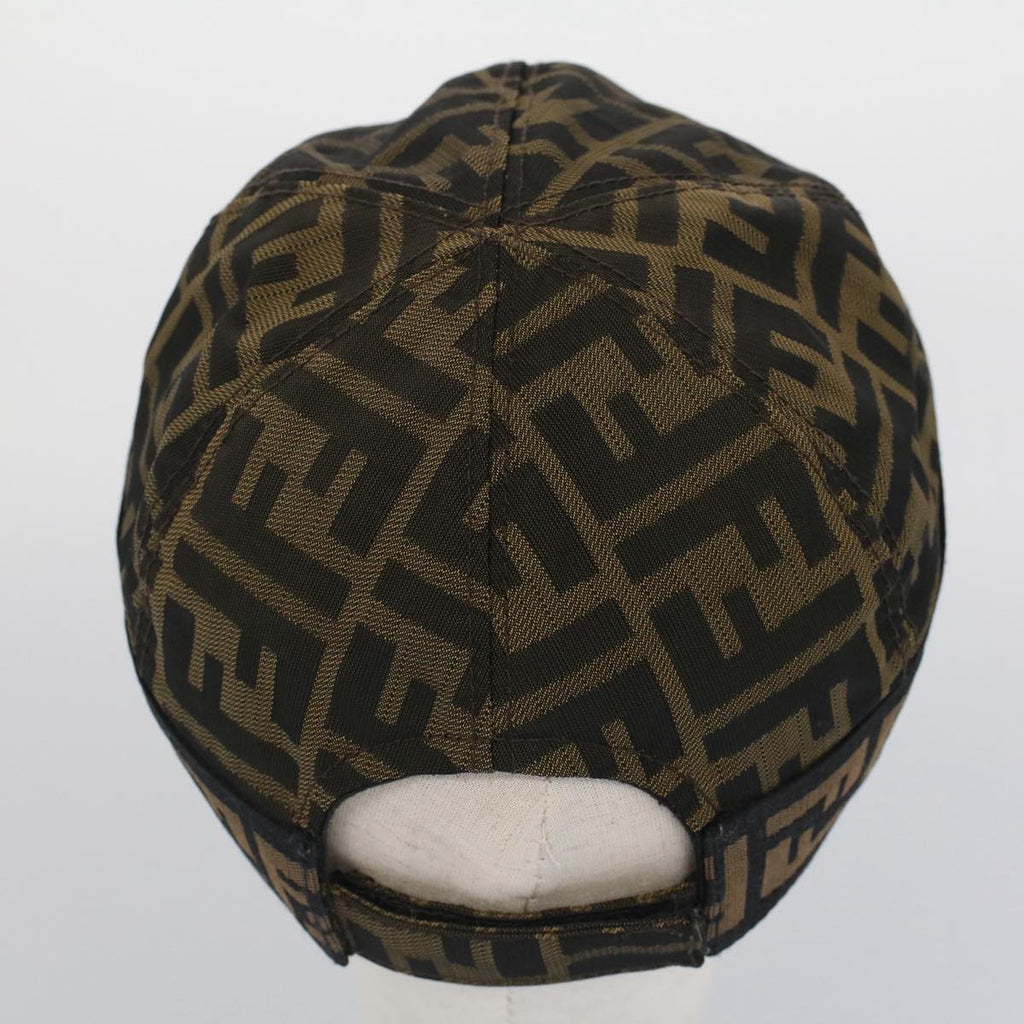 FENDI Zucca Canvas Cap M Black Brown yk8280