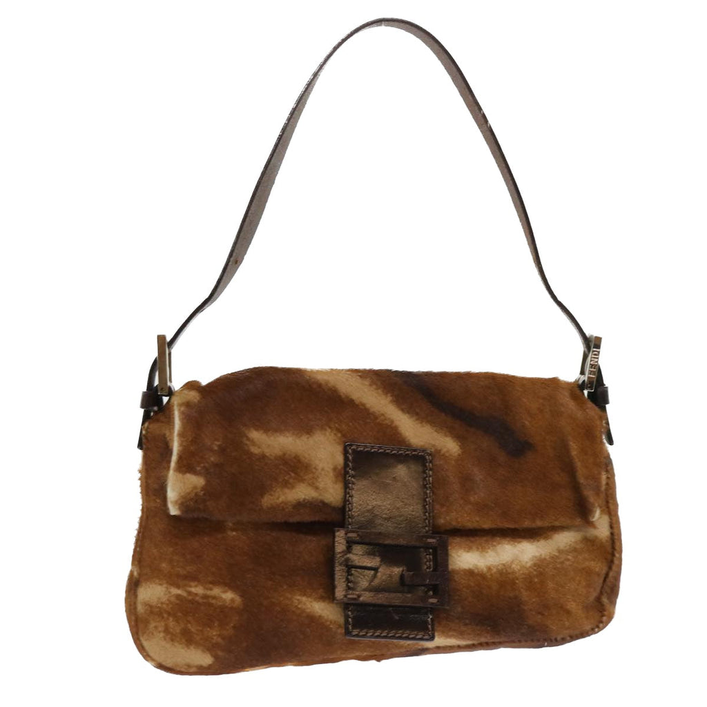 FENDI Mamma Baguette Shoulder Bag Harako leather Brown yk8292