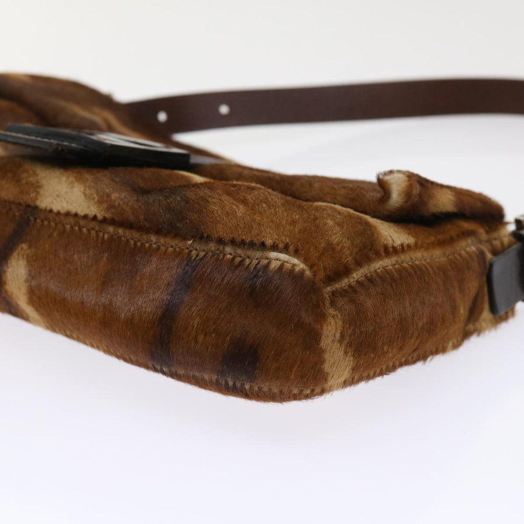 FENDI Mamma Baguette Shoulder Bag Harako leather Brown yk8292