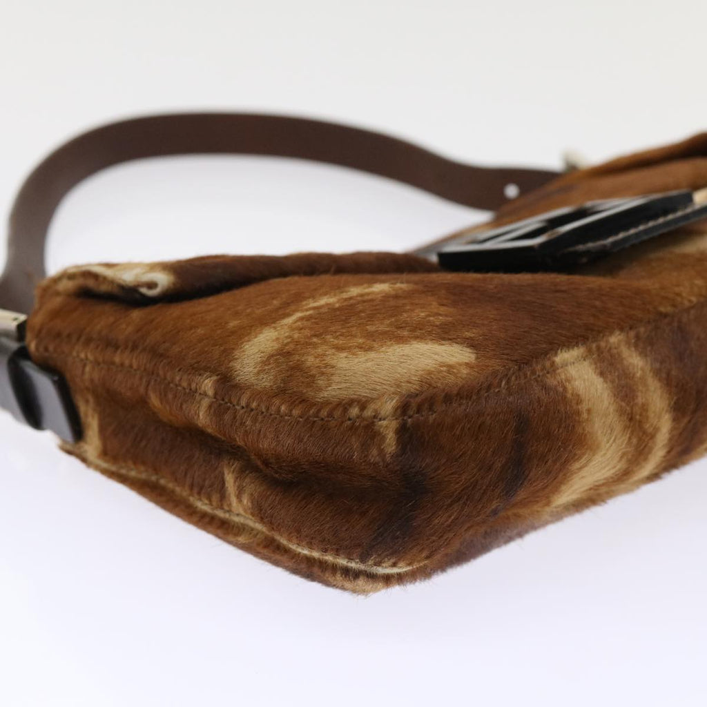 FENDI Mamma Baguette Shoulder Bag Harako leather Brown yk8292