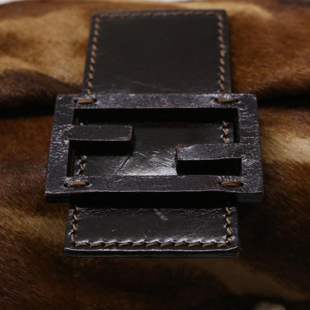 FENDI Mamma Baguette Shoulder Bag Harako leather Brown yk8292