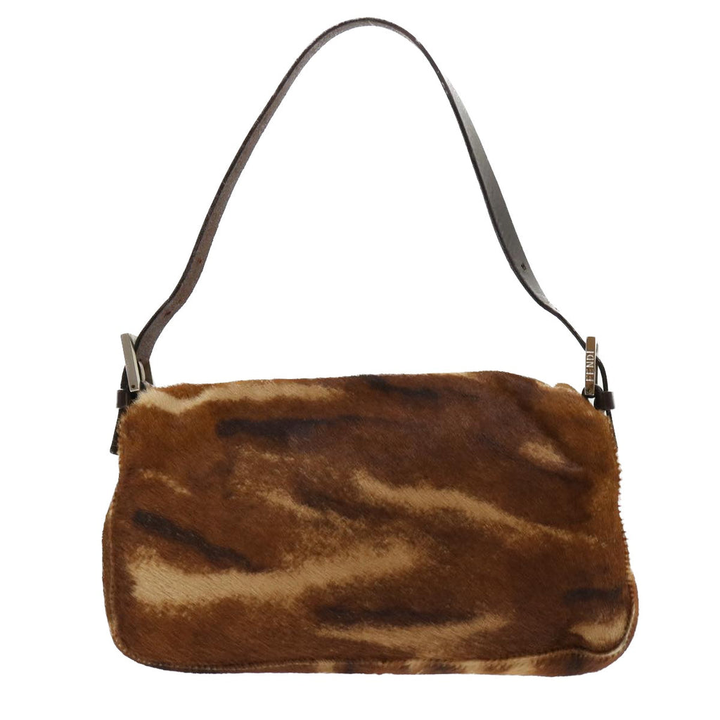 FENDI Mamma Baguette Shoulder Bag Harako leather Brown yk8292