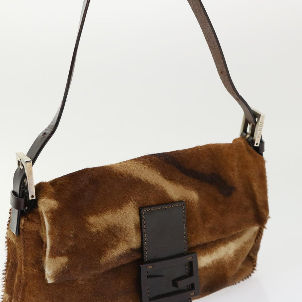FENDI Mamma Baguette Shoulder Bag Harako leather Brown yk8292