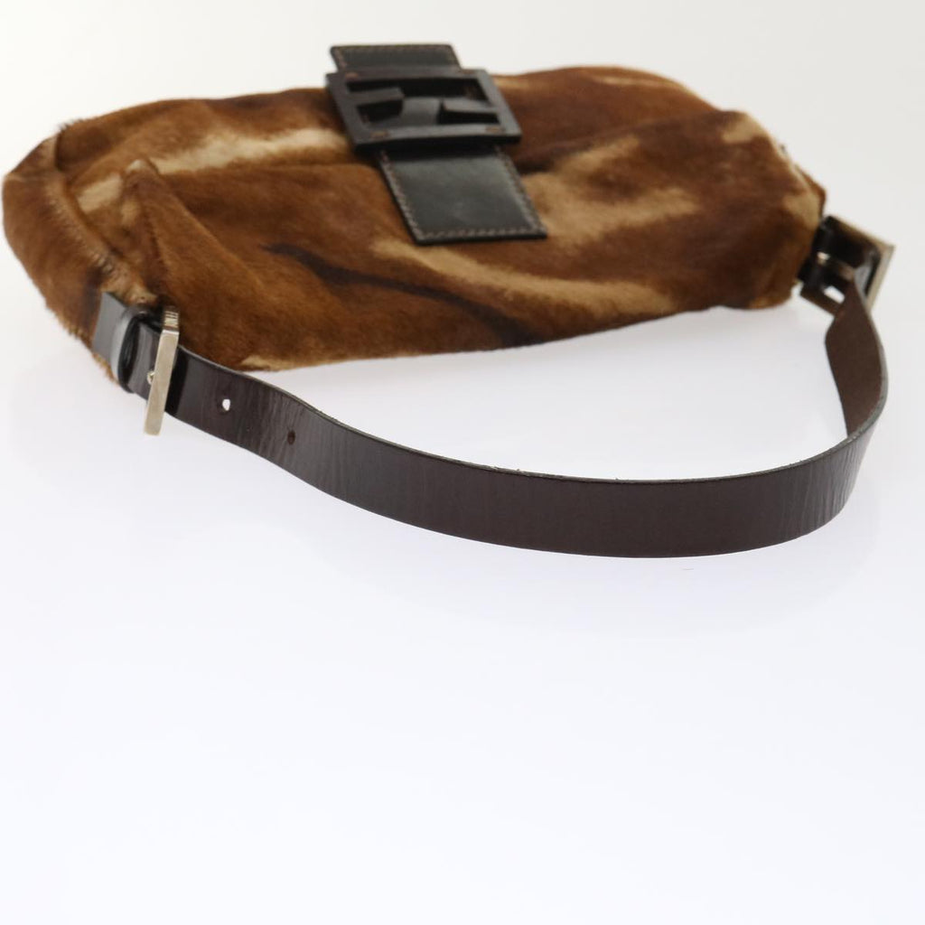 FENDI Mamma Baguette Shoulder Bag Harako leather Brown yk8292