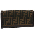 FENDI Zucca Canvas Wallet Black Brown yk8305