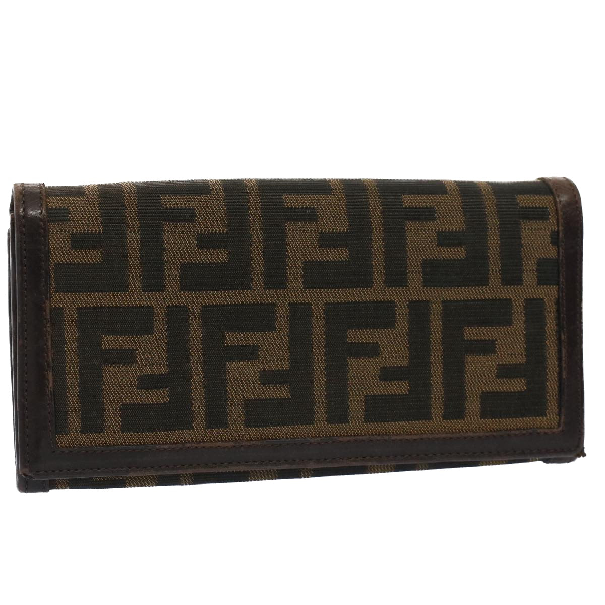FENDI Zucca Canvas Wallet Black Brown yk8305