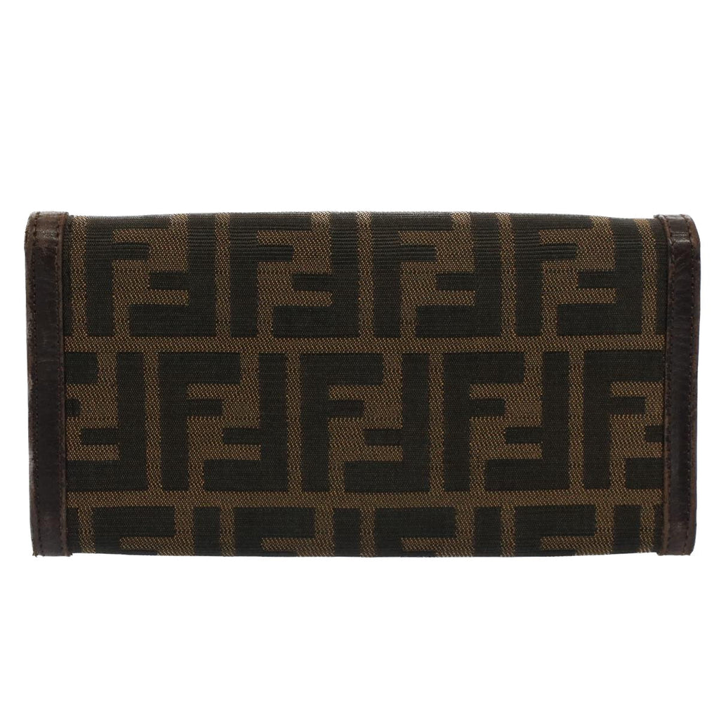 FENDI Zucca Canvas Wallet Black Brown yk8305