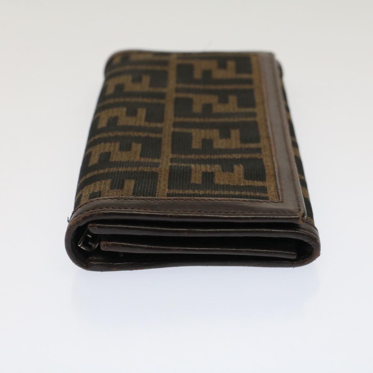 FENDI Zucca Canvas Wallet Black Brown yk8305