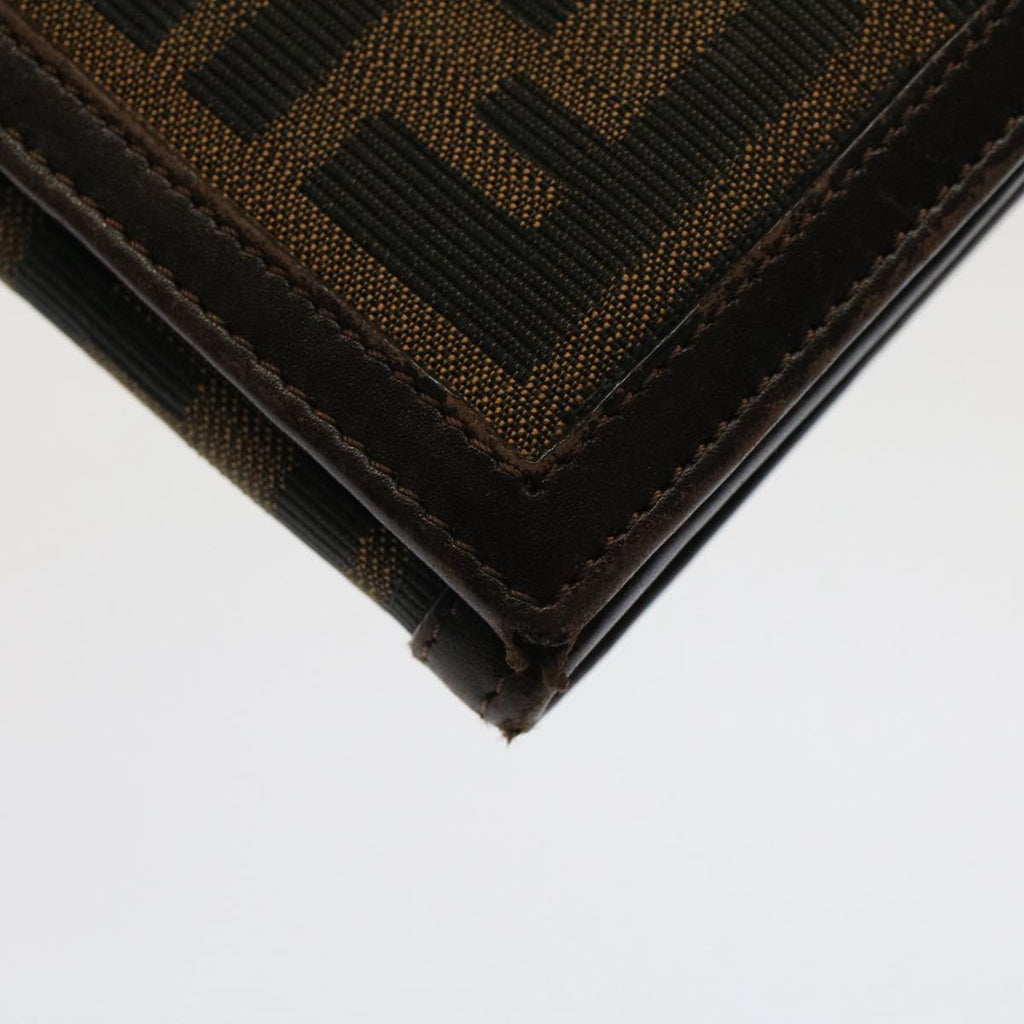 FENDI Zucca Canvas Wallet Black Brown yk8305