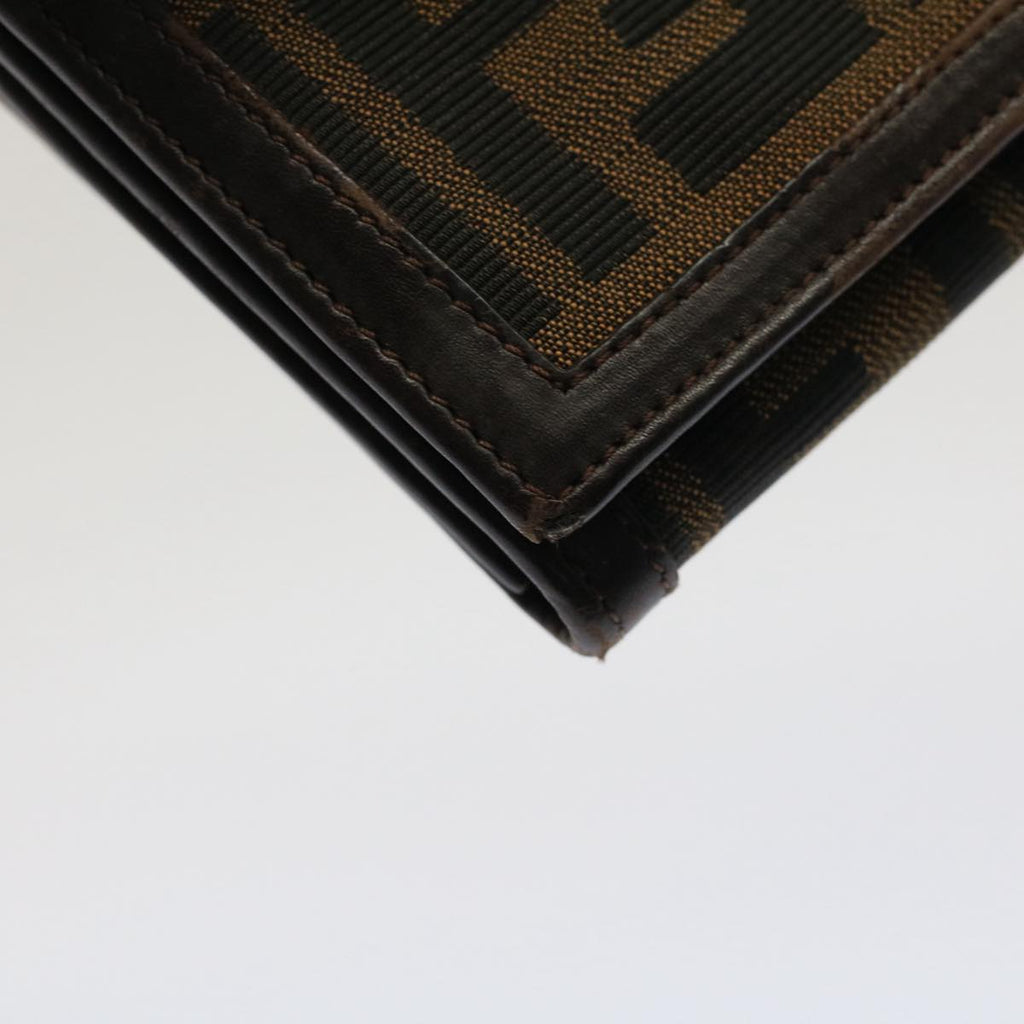 FENDI Zucca Canvas Wallet Black Brown yk8305