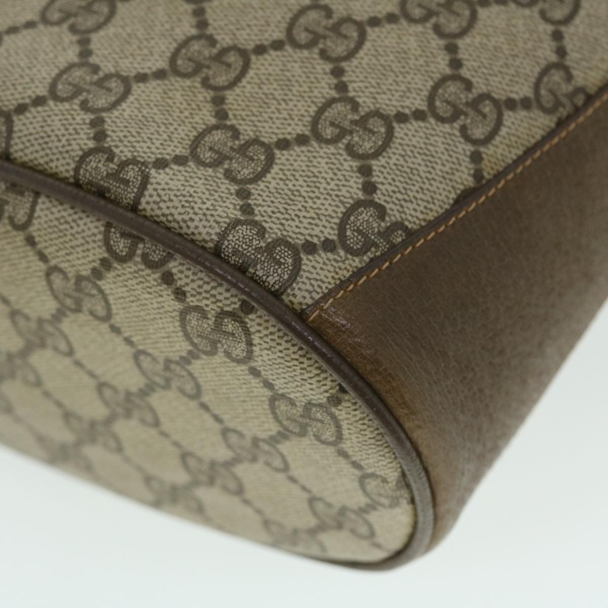 GUCCI GG Canvas Web Sherry Line Shoulder Bag PVC Leather Beige Red yk8333