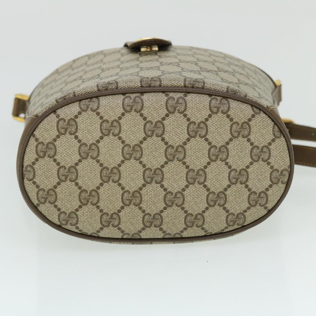 GUCCI GG Canvas Web Sherry Line Shoulder Bag PVC Leather Beige Red yk8333