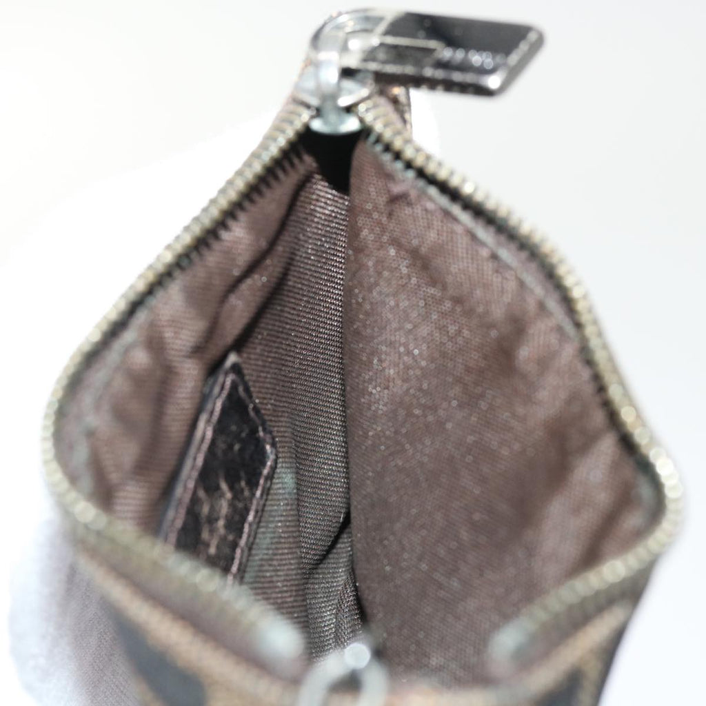FENDI Zucca Canvas Coin Purse Black Brown yk8340