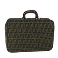 FENDI Zucca Canvas Hand Bag Black Brown yk8377B