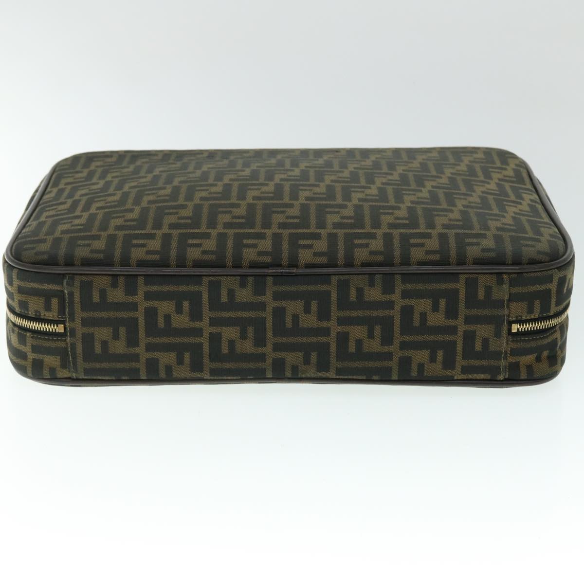 FENDI Zucca Canvas Hand Bag Black Brown yk8377B