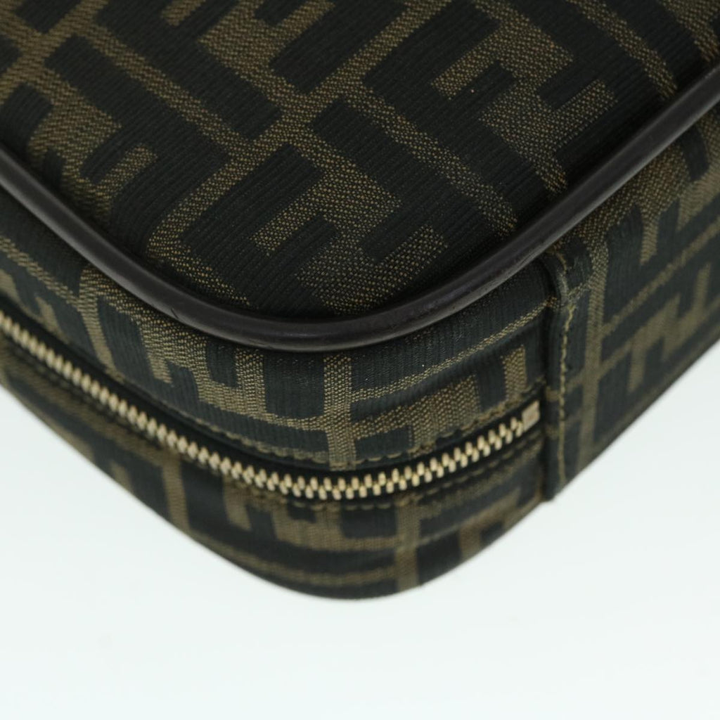 FENDI Zucca Canvas Hand Bag Black Brown yk8377B