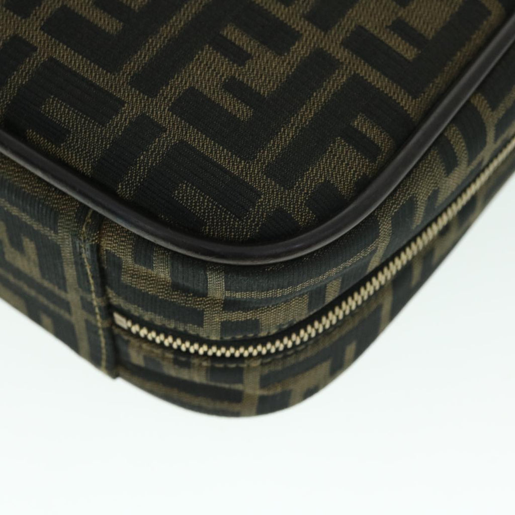 FENDI Zucca Canvas Hand Bag Black Brown yk8377B