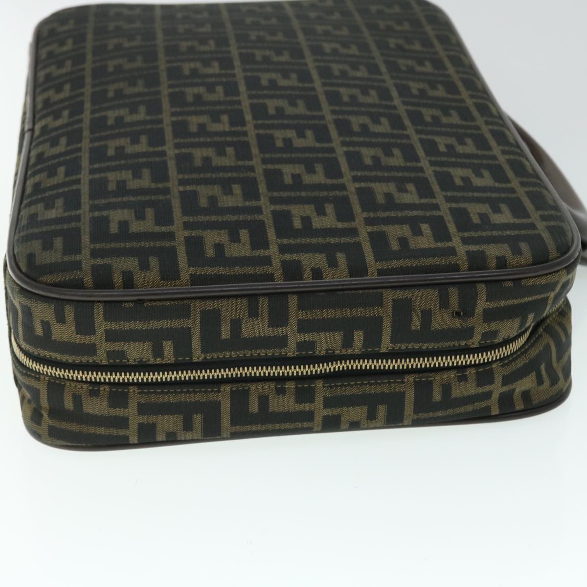 FENDI Zucca Canvas Hand Bag Black Brown yk8377B