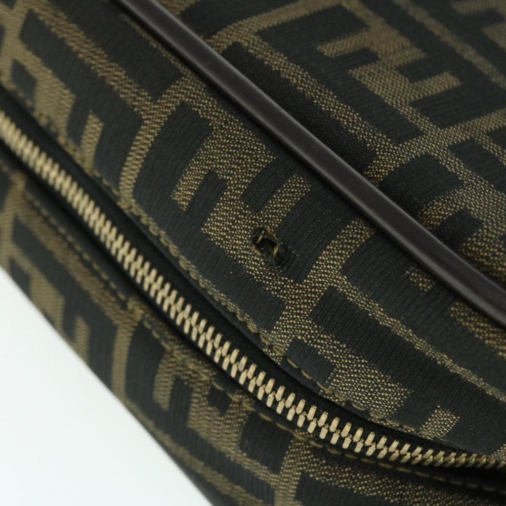 FENDI Zucca Canvas Hand Bag Black Brown yk8377B