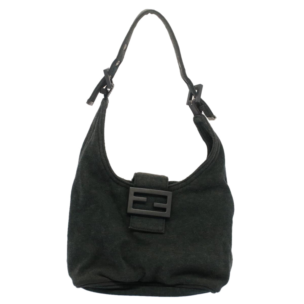 FENDI Mamma Baguette Shoulder Bag Cotton Gray 2354 26686 099 yk8388B