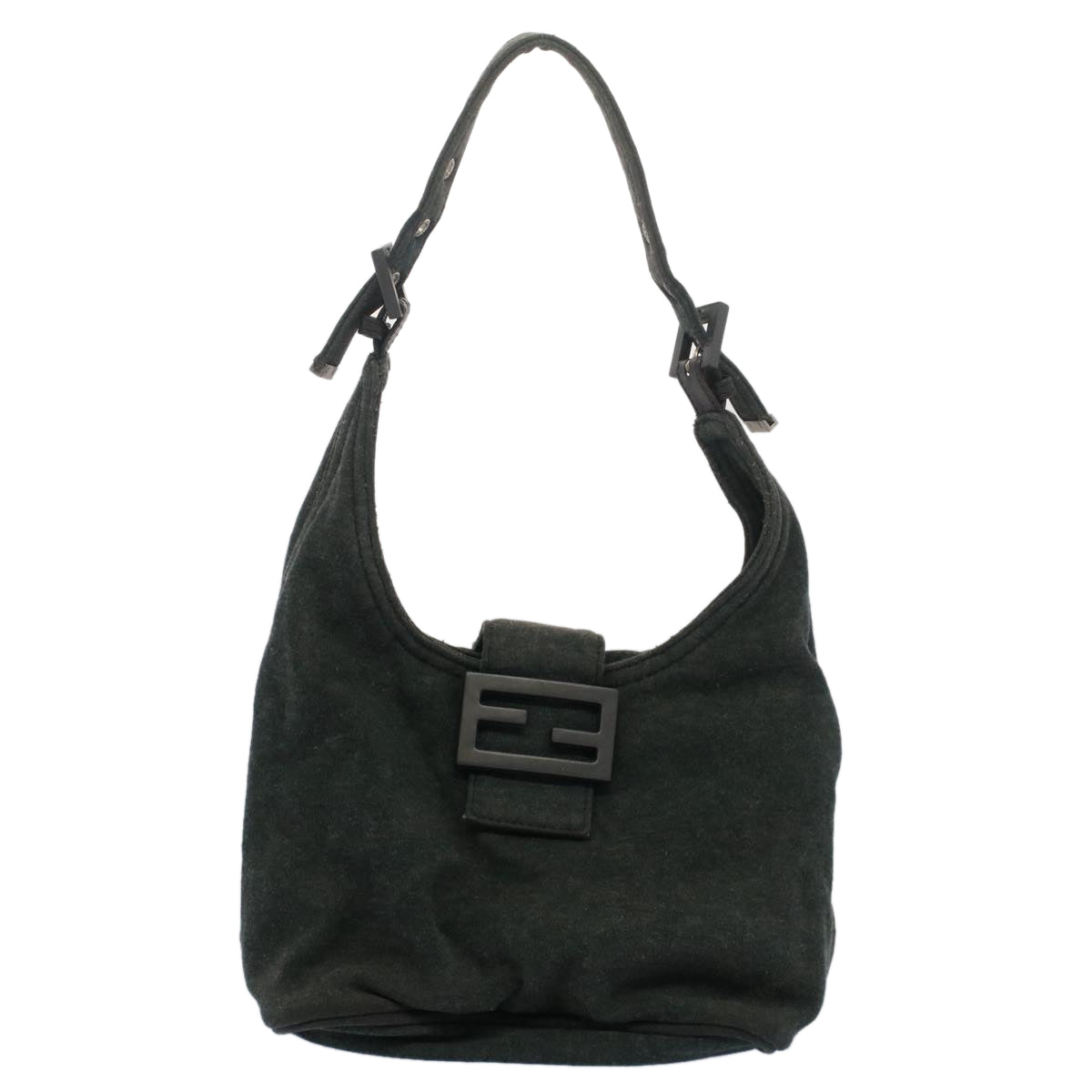 FENDI Mamma Baguette Shoulder Bag Cotton Gray 2354 26686 099 yk8388B