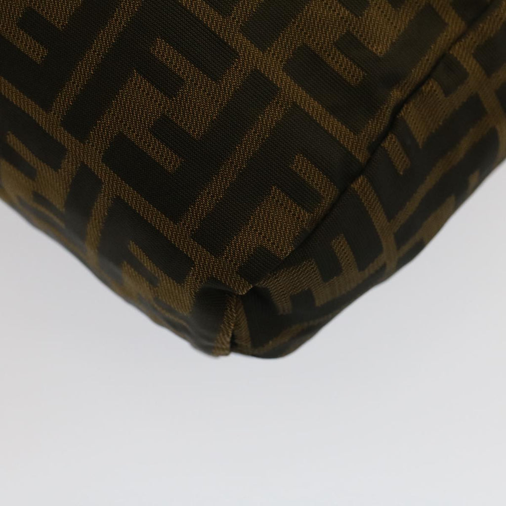 FENDI Zucca Canvas Hand Bag Brown Black yk8449