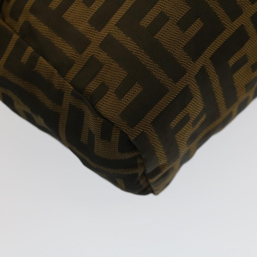 FENDI Zucca Canvas Hand Bag Brown Black yk8449