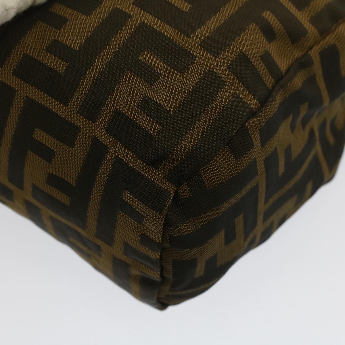 FENDI Zucca Canvas Hand Bag Brown Black yk8449
