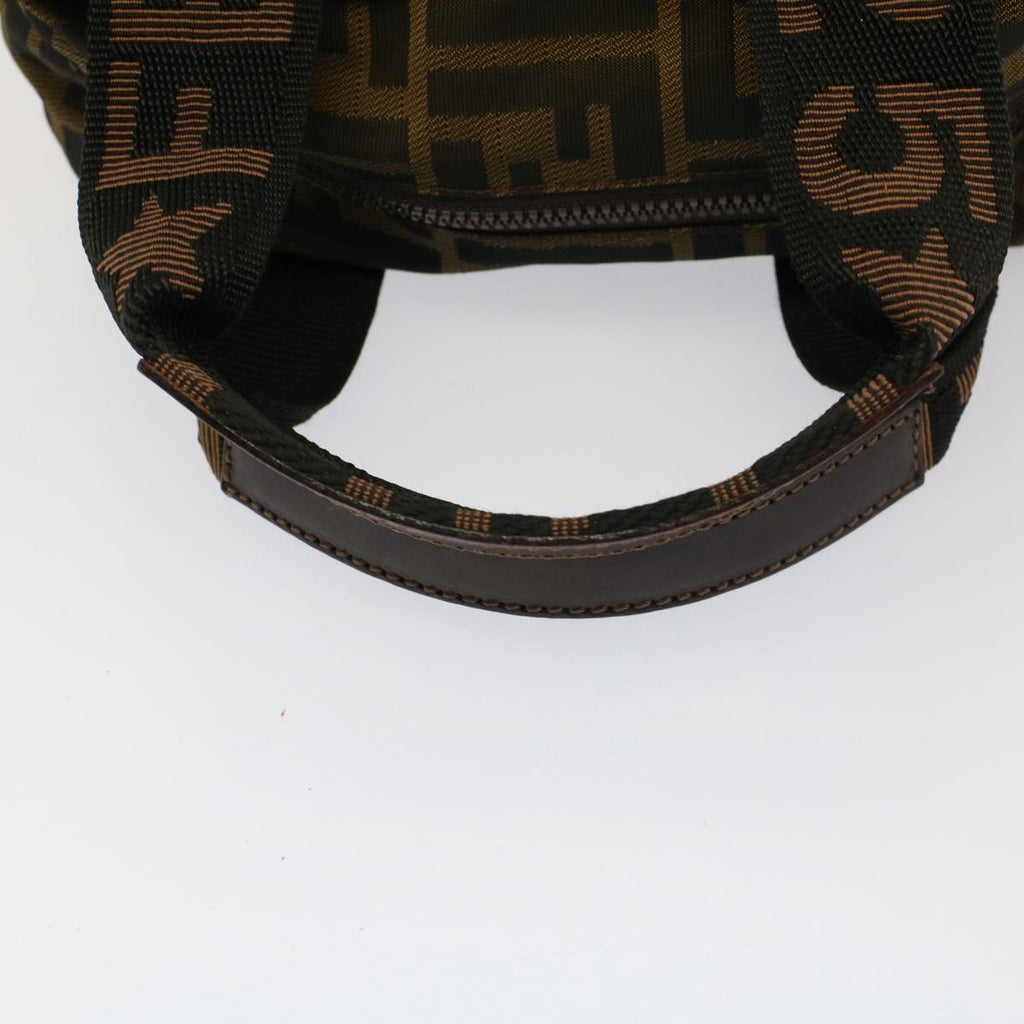 FENDI Zucca Canvas Hand Bag Brown Black yk8449