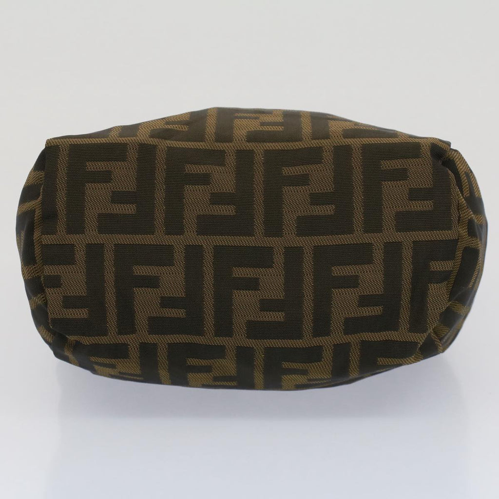 FENDI Zucca Canvas Hand Bag Brown Black yk8449