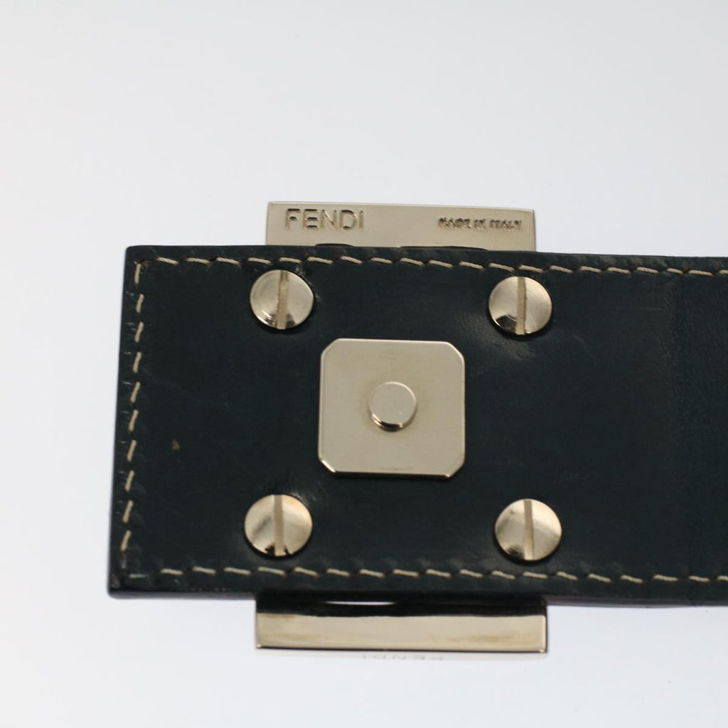 FENDI Zucchino Canvas Mamma Baguette Shoulder Bag Gray Navy yk8484
