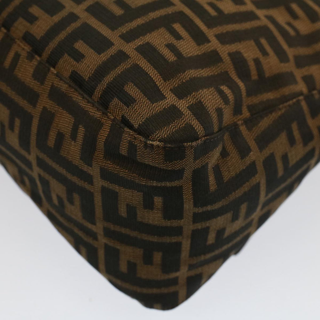 FENDI Zucca Canvas Mamma Baguette Shoulder Bag Brown Black yk8485