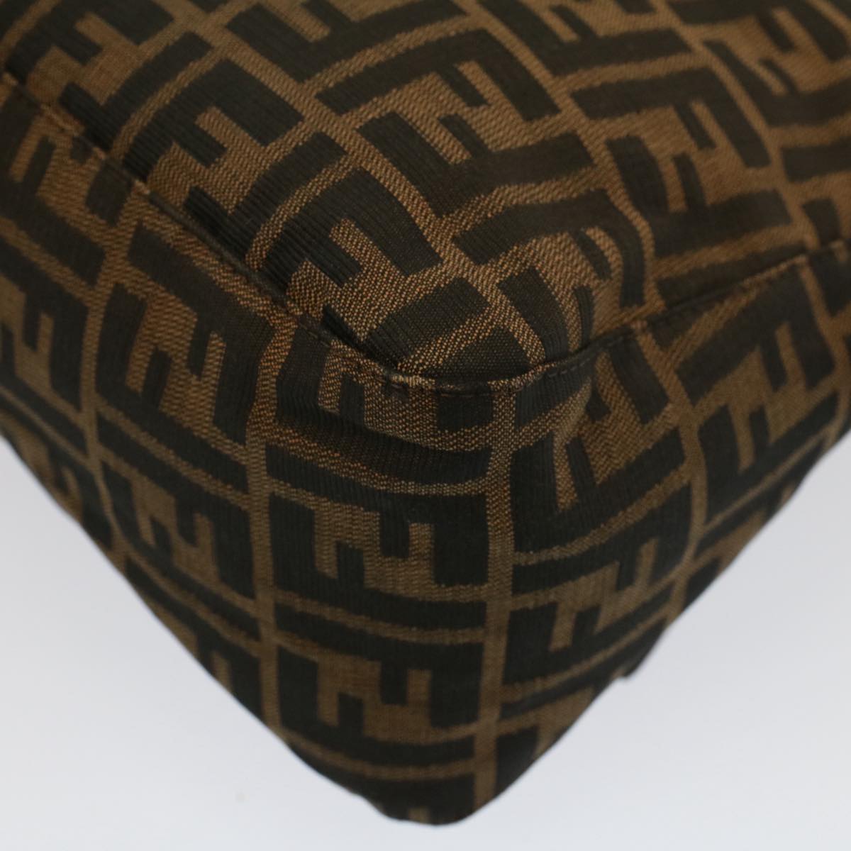 FENDI Zucca Canvas Mamma Baguette Shoulder Bag Brown Black yk8485