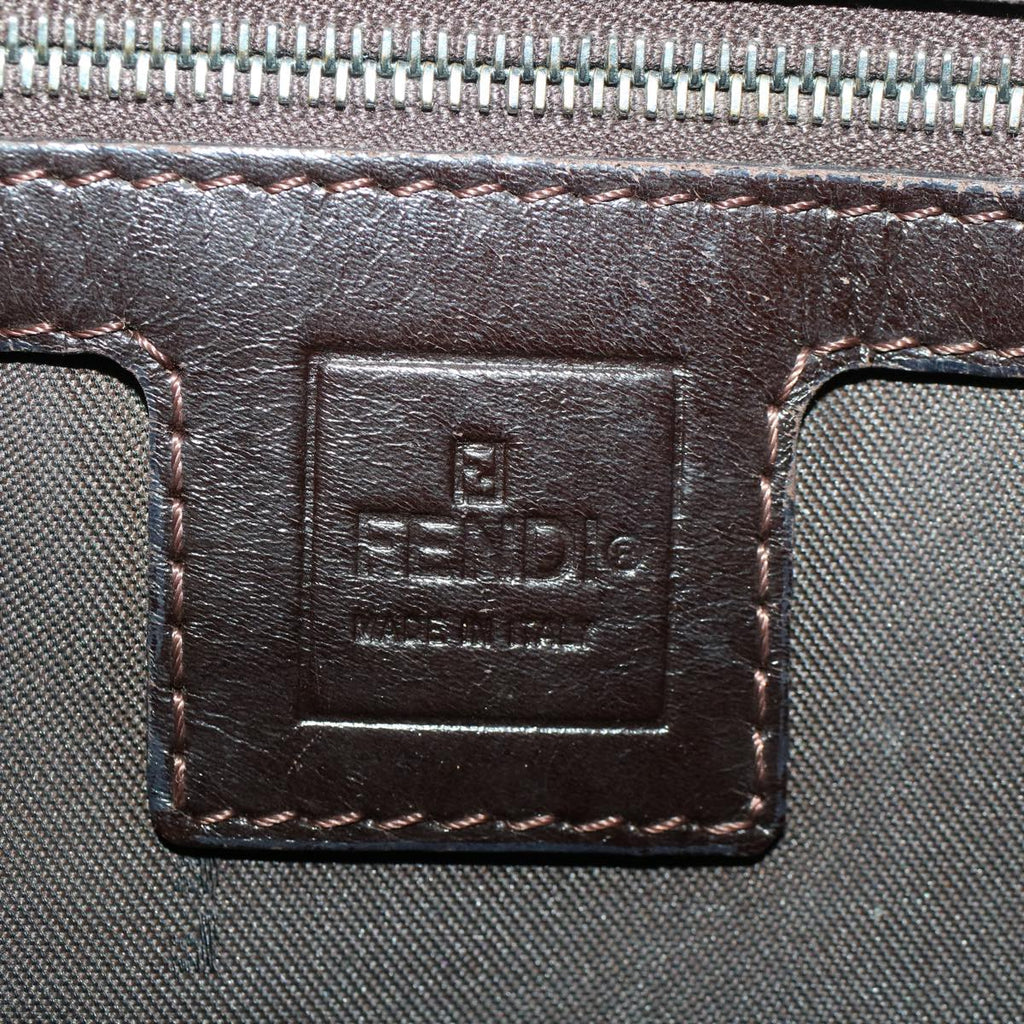 FENDI Zucca Canvas Mamma Baguette Shoulder Bag Brown Black yk8485