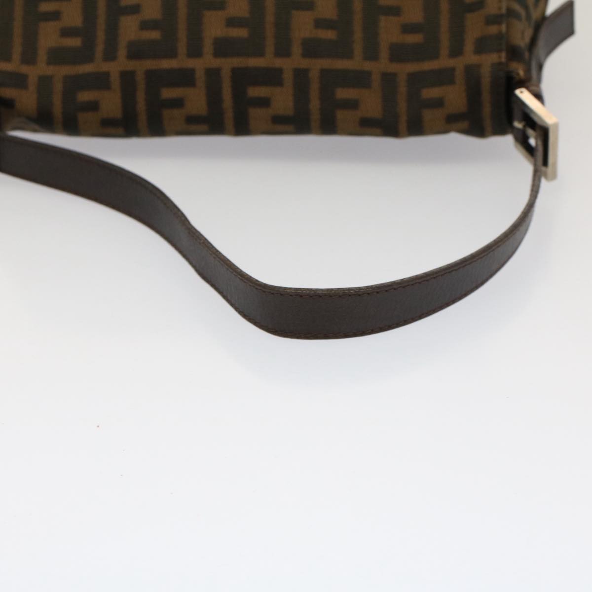 FENDI Zucca Canvas Mamma Baguette Shoulder Bag Brown Black yk8485