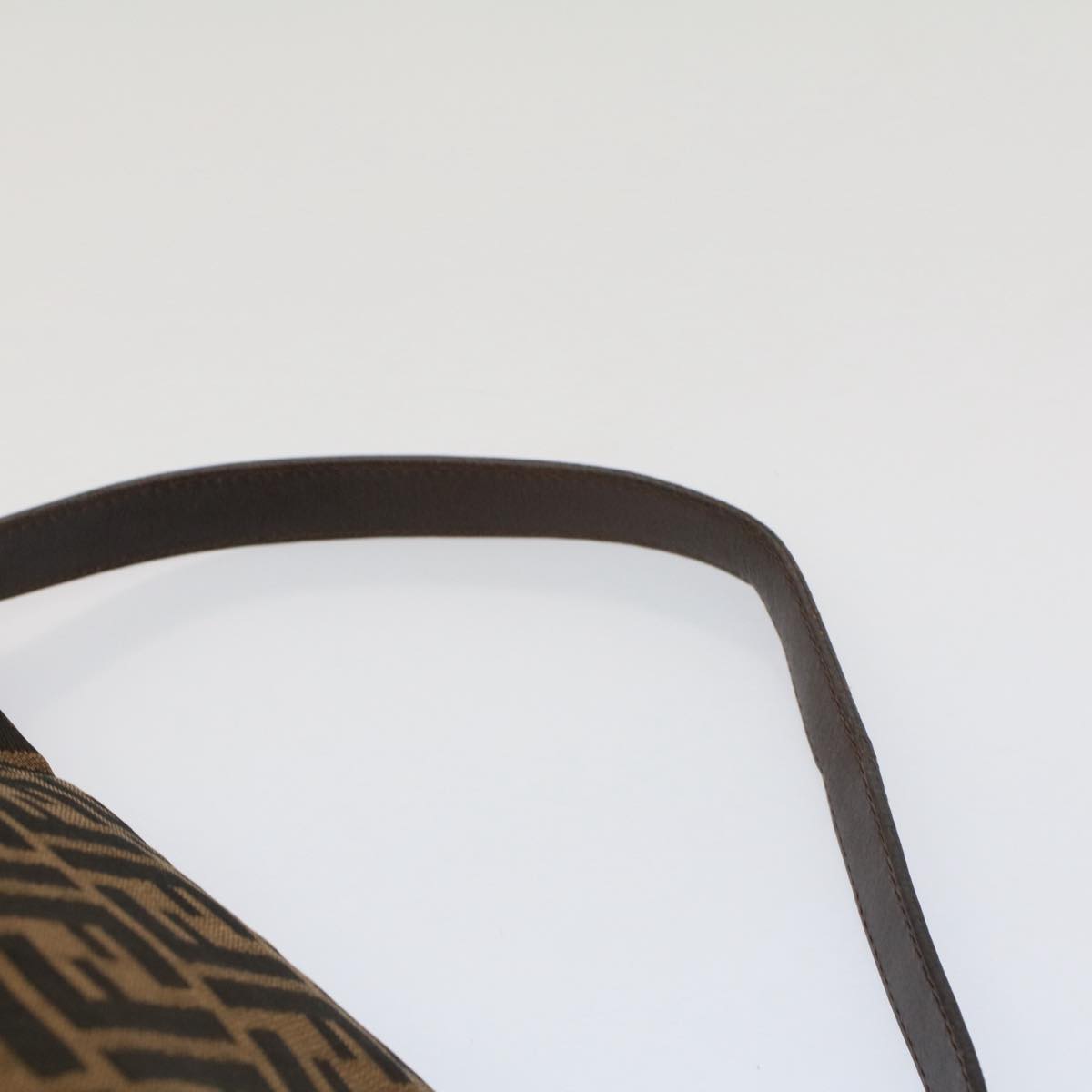 FENDI Zucca Canvas Mamma Baguette Shoulder Bag Brown Black yk8485