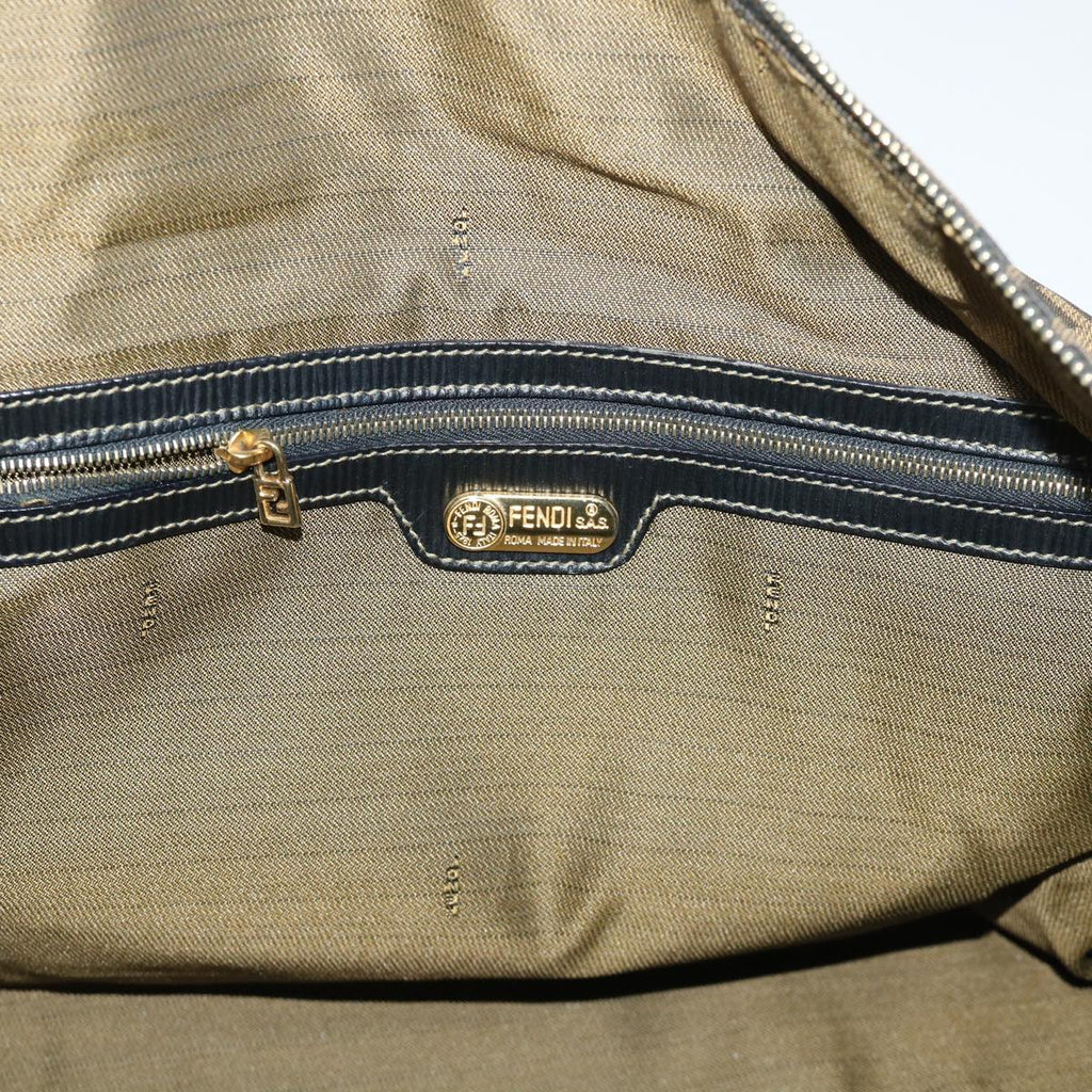 FENDI Zucca Canvas Boston Bag Brown Black yk8493