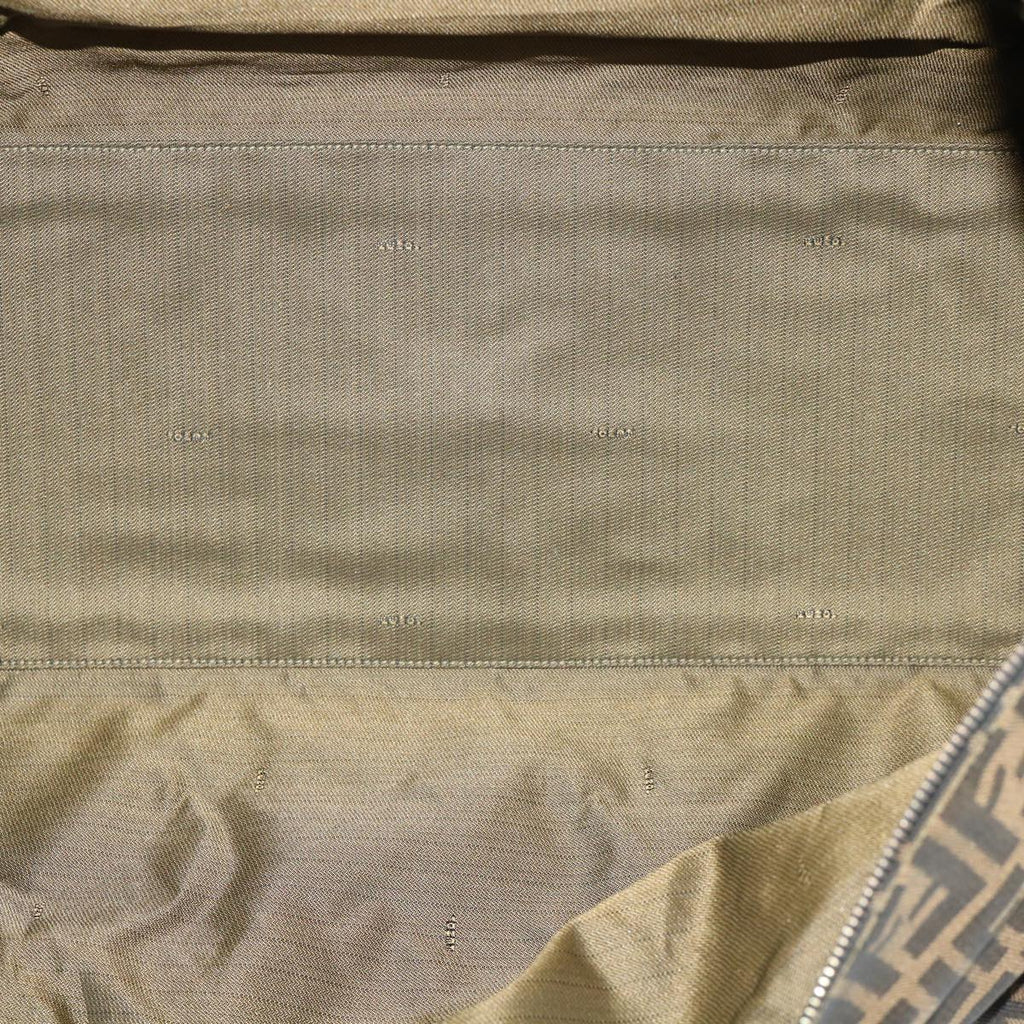 FENDI Zucca Canvas Boston Bag Brown Black yk8493