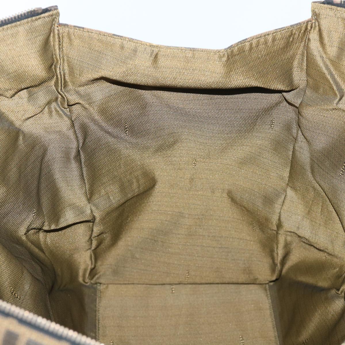 FENDI Zucca Canvas Boston Bag Brown Black yk8493