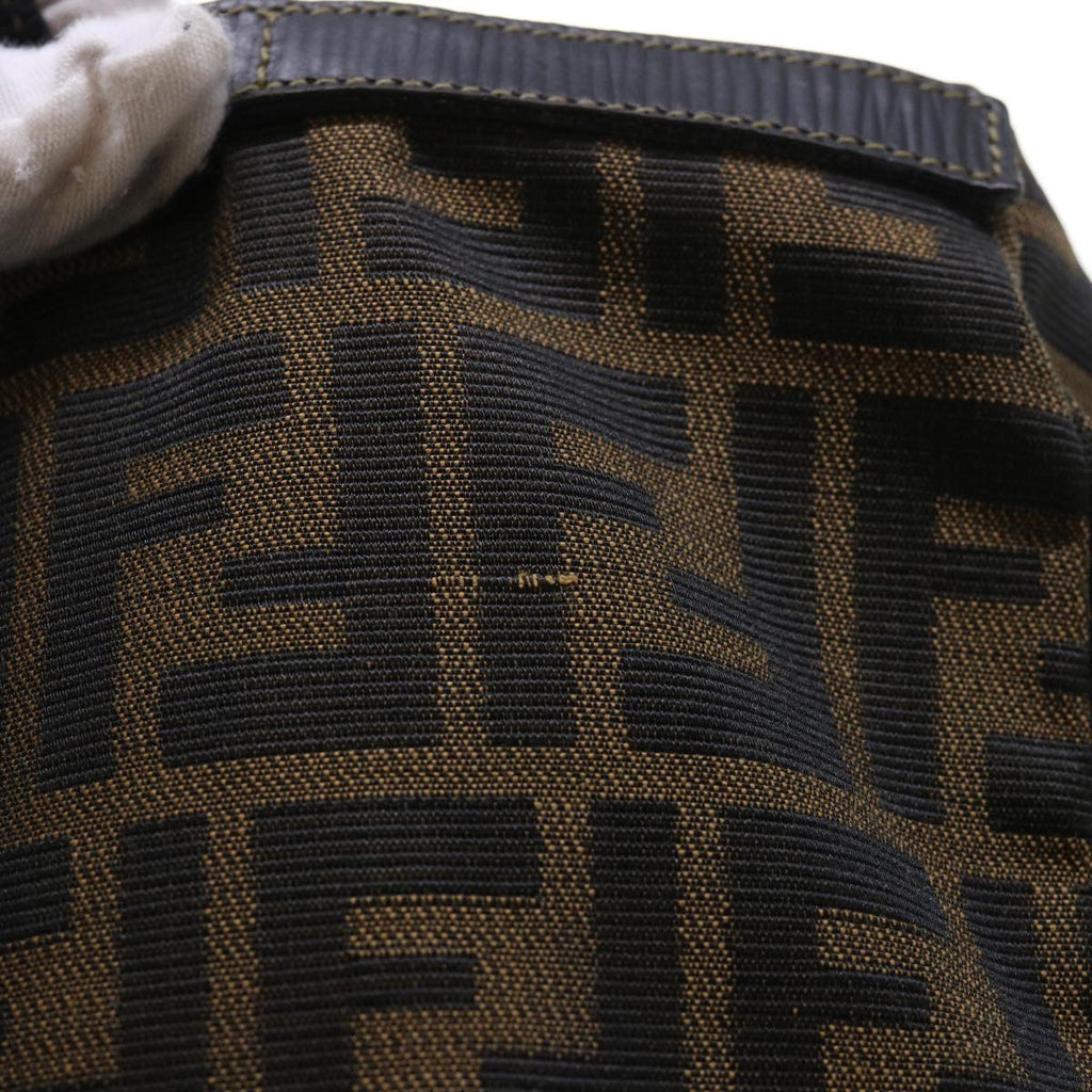 FENDI Zucca Canvas Boston Bag Brown Black yk8493