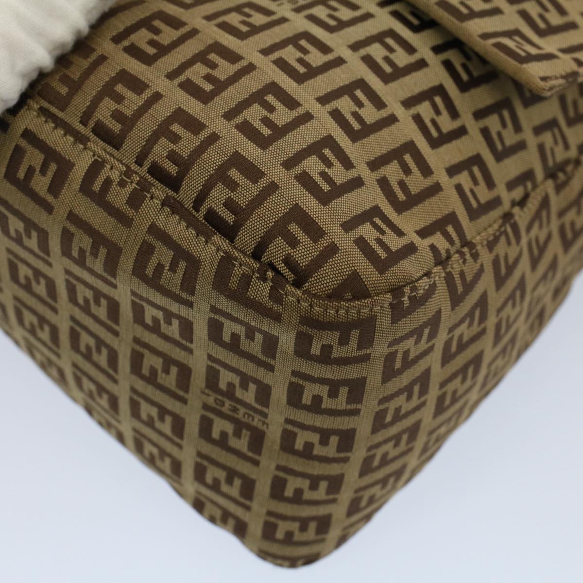 FENDI Zucchino Canvas Mamma Baguette Shoulder Bag Beige yk8498