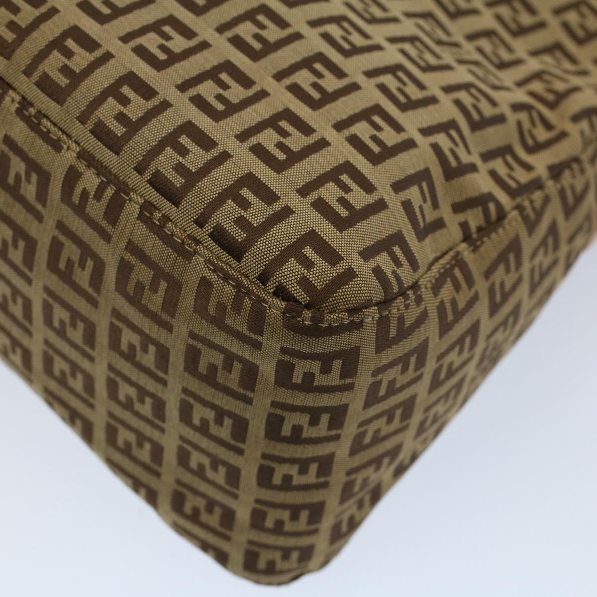 FENDI Zucchino Canvas Mamma Baguette Shoulder Bag Beige yk8498