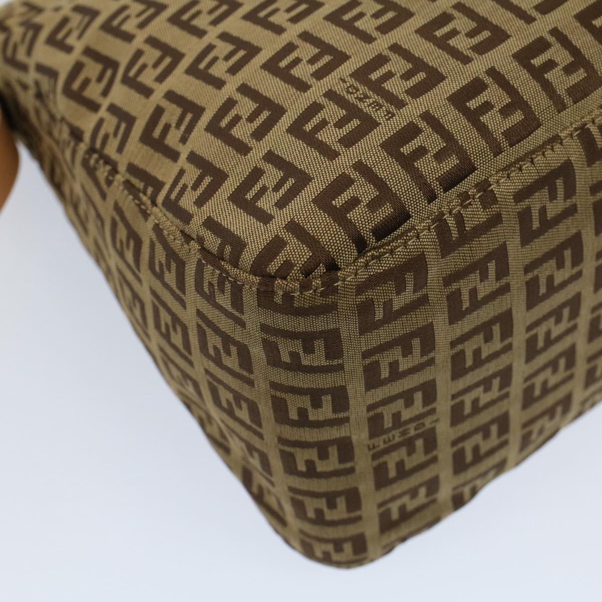 FENDI Zucchino Canvas Mamma Baguette Shoulder Bag Beige yk8498