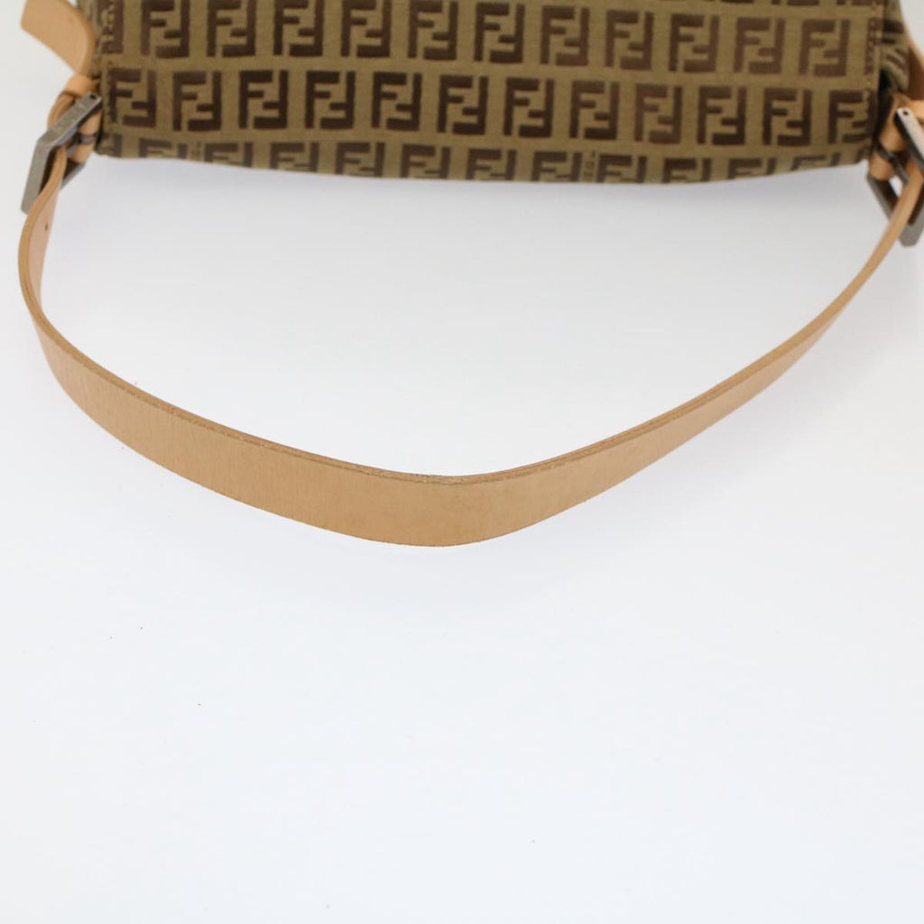 FENDI Zucchino Canvas Mamma Baguette Shoulder Bag Beige yk8498
